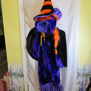 Witch Valor Bodysuit with Cape & Witch Hat Black, Purple, Orange